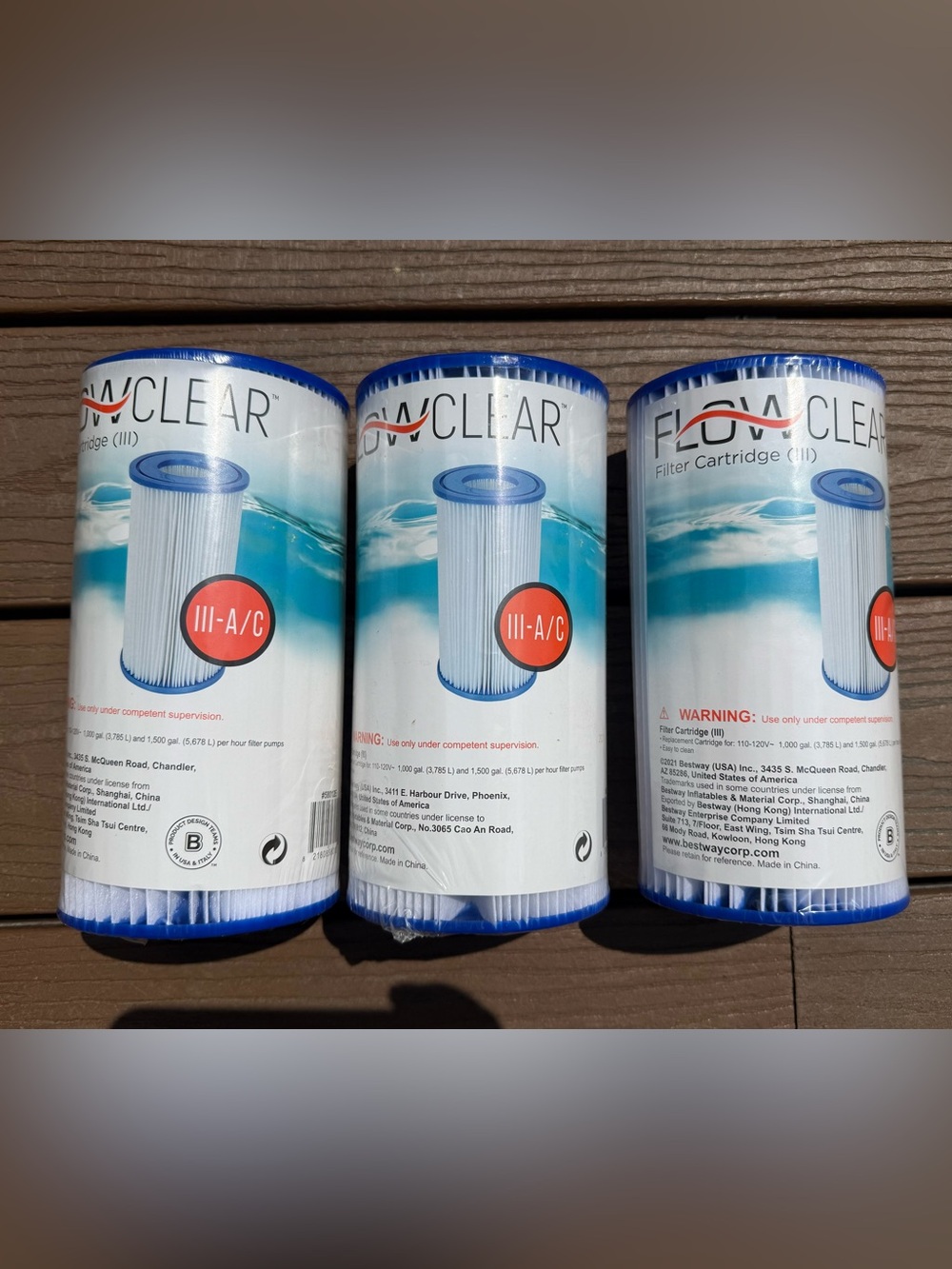 Lot of 3 Bestway Flowclear Type III Pool Pump Filter Cartridges New Sealed